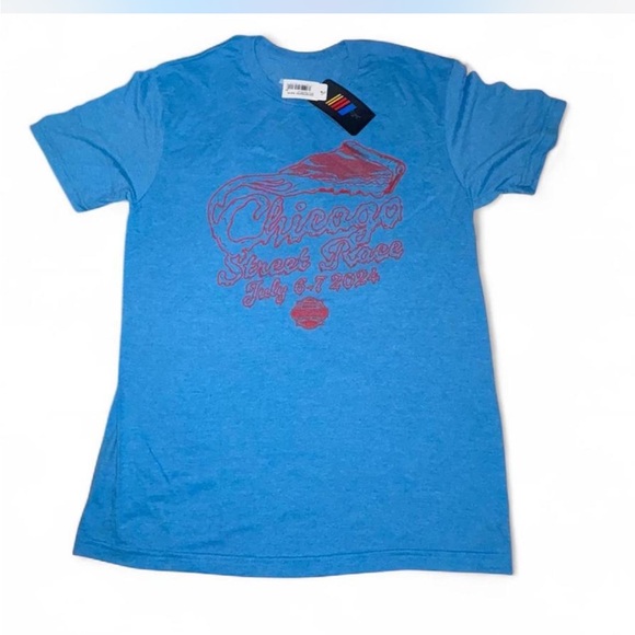 Nascar Other - NASCAR Chicago Street Race July 2024 T Shirt Blue Pizza Graphic Mens Size Medium